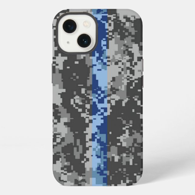 Coque iPhone Étui pour iPhone 6 Camo Thin Blue Line (Verso)
