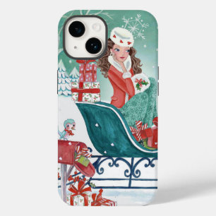 Coque Pour iPhone 14 Étui pour Iphone 6 plus Fille Traîneau de Noël