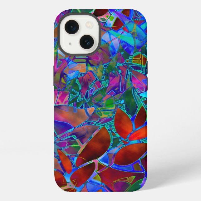 Coque iPhone Étui pour iPhone 6 Verre Teinté Fleur Abstrait (Verso)