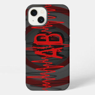 Etui iPhone 13 Étui pour iPhone à monogramme Sound Red Dark