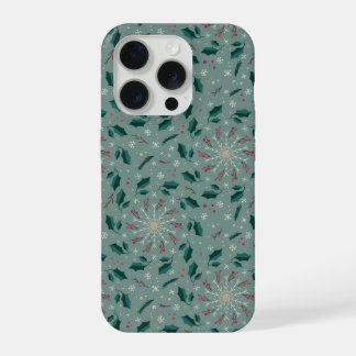 Coque iPhone 15 Pro Étui pour iPhone à motif botanique hivernal