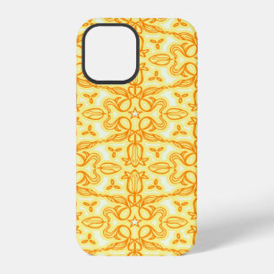 Coque iPhone 12 Pro Étui pour iPhone à motif damassé de tulipes orange