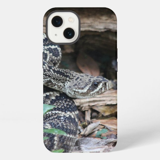 Coque iPhone Étui pour iPhone à motif de serpent à sonnette (Verso)
