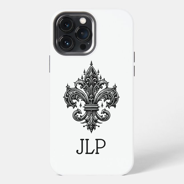 Coque iPhone Étui pour iPhone à motif Fleur-de-lis gothique (Verso)