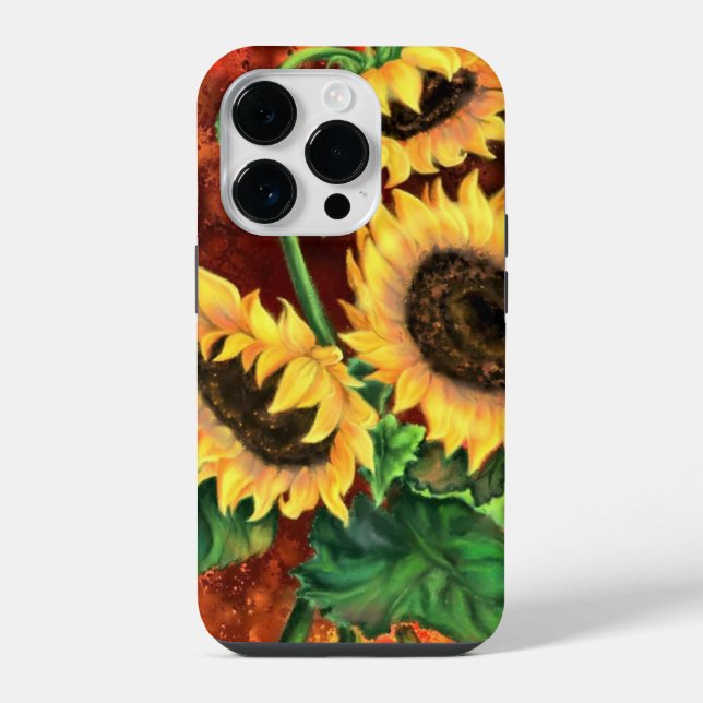 Coque iPhone Étui pour iPhone à motif tournesol (Verso)