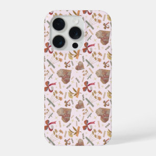 Coque iPhone 15 Pro Étui pour iPhone à motifs floraux vintage et cœurs