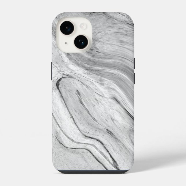 Coque iPhone Étui pour iPhone / Android à motif marbre noir bla (Verso)