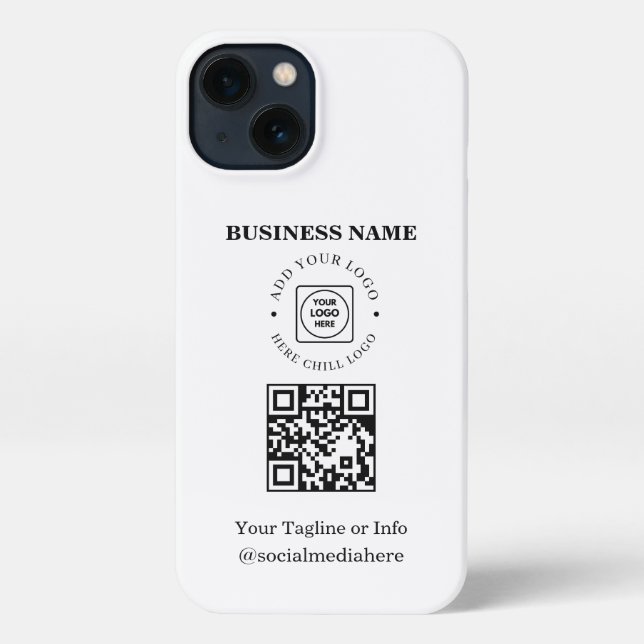 Coque iPhone Étui pour iPhone avec code QR et logo personnalisé (Verso)