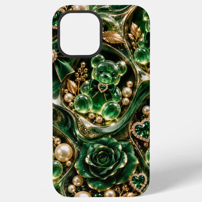 Coque iPhone Étui pour iphone avec des ours gélifiés émeraude e (Verso)