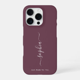 Coque iPhone 16 Pro Étui pour iPhone avec nom de typographie personnal