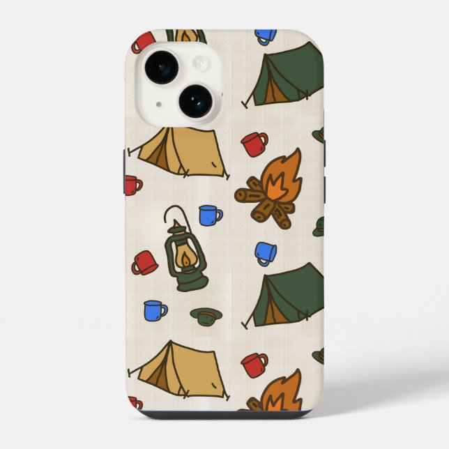 Coque iPhone Étui pour iPhone Camping Rétro (Verso)