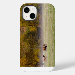 Coque Pour iPhone 14 Étui pour iPhone Couple de Wapitis en Pâture