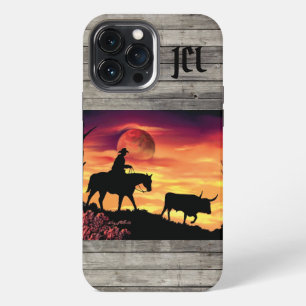 Etui iPhone 13 Pro Max Étui pour iPhone Cowboy et bouvillon de race Longh
