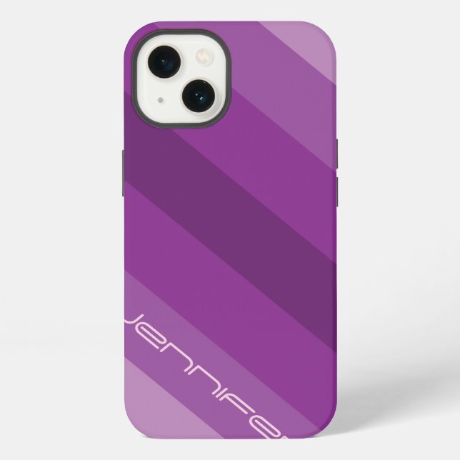 Coque iPhone Étui pour iPhone Five Violet Rayure Diagonale Pers (Verso)
