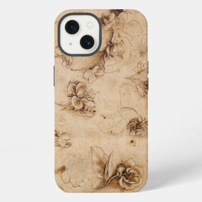 Coque iPhone Étui pour iPhone Fleur de Léonard de Vinci (Verso)