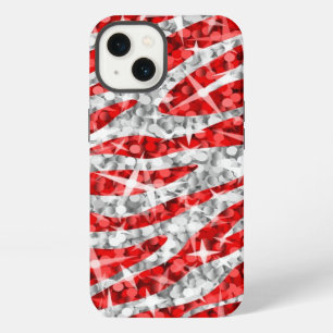 Etui iPhone 13 Étui pour iPhone Glitz Zebra Rouge