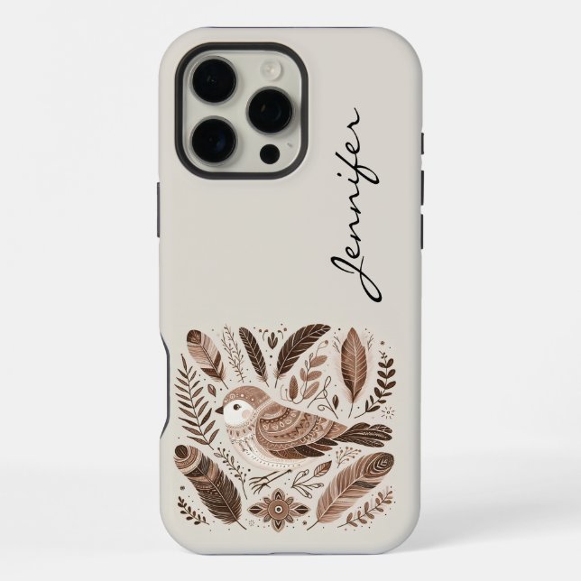Coque iPhone Étui pour iPhone / iPad à plumes d'oiseau bohème b (Verso)