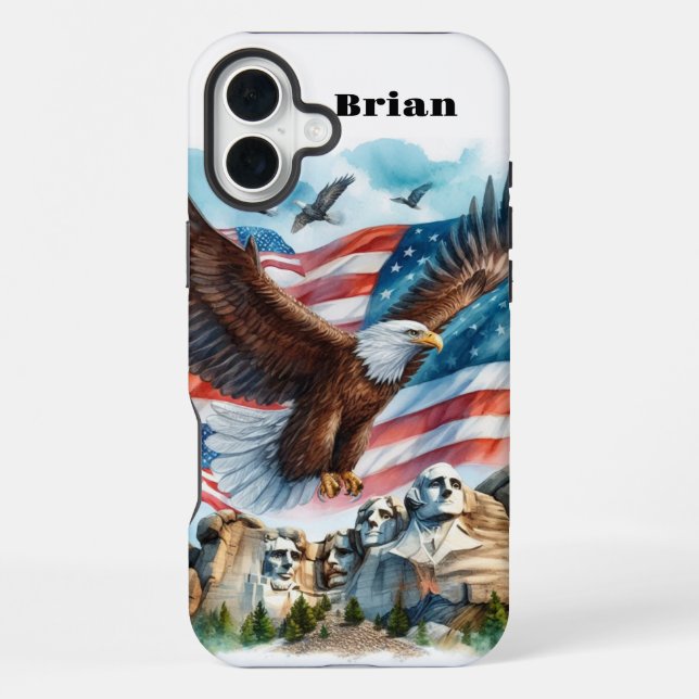 Coque iPhone Étui pour iPhone / iPad avec aigle chauve et drape (Verso)