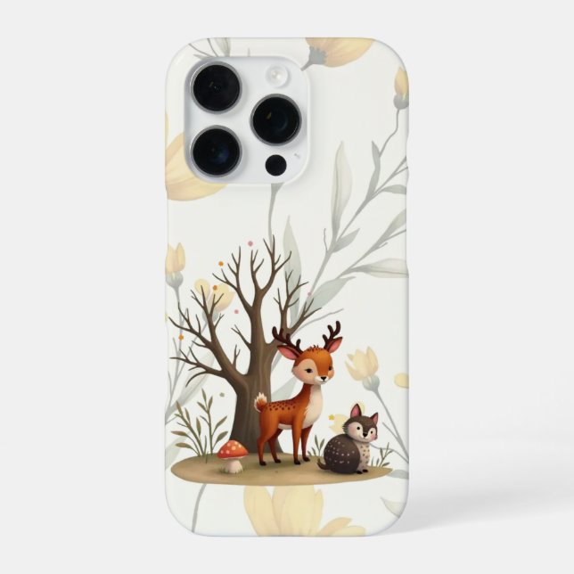 Coque iPhone Étui pour iPhone/iPad Cerf Fantaisiste & Hérisson (Verso)