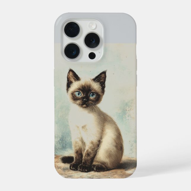 Coque iPhone Étui pour iPhone / iPad de chaton siamois mignon (Verso)