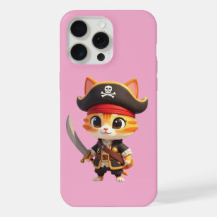 Coque iPhone 15 Pro Max Étui pour iPhone/iPad Pirate Baby Cat 