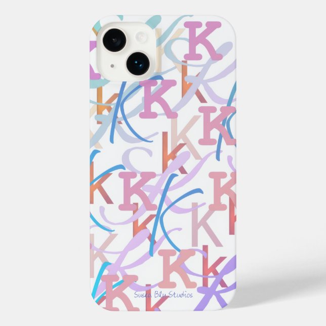 Coque iPhone Étui pour iPhone "K" à confettis en forme de lettr (Verso)