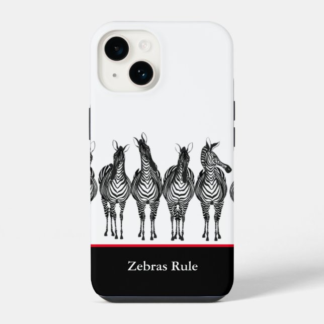 Coque iPhone Étui pour iPhone - Les zèbres règnent  (Verso)