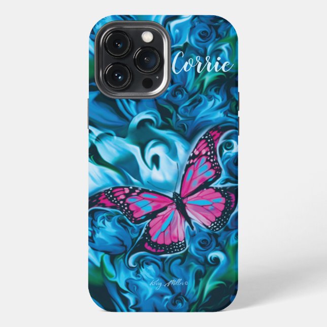 Coque iPhone Étui pour iPhone papillon (Verso)