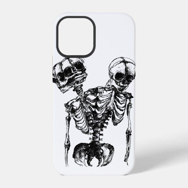 Coque iPhone Étui pour iPhone squelette Dark Aesthetic (Verso)