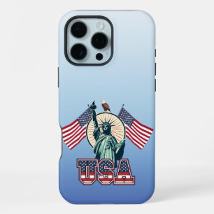 Coque iPhone 16 Pro Max Étui pour iPhone Statue de la Liberté Vintage