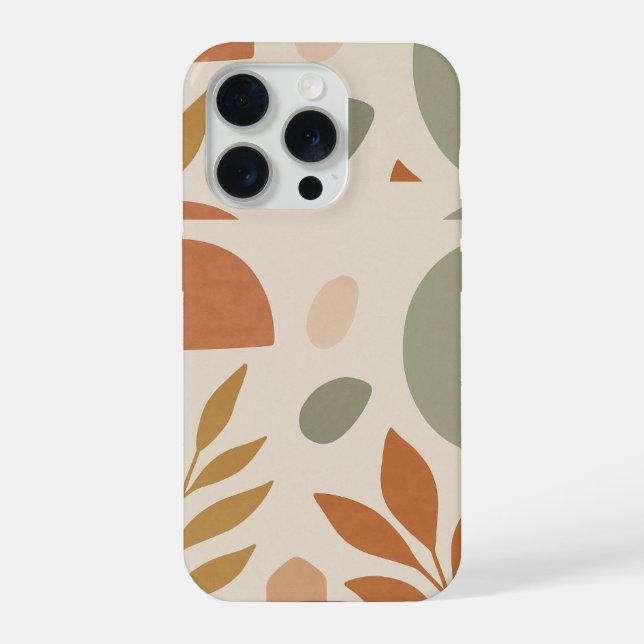 Coque iPhone Étui pour téléphone Boho Leaves | Botanique modern (Verso)