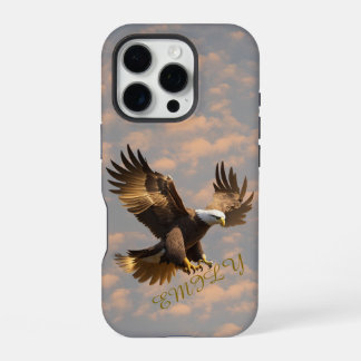 Coque iPhone 16 Pro Étui pour téléphone Eagle Sky avec nom personnalis