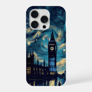 Coque iPhone 15 Pro Étui pour téléphone Londres Big Ben – Nuit étoilée