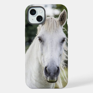 Coque iPhone 15 Plus Étui pour téléphone visage de cheval blanc