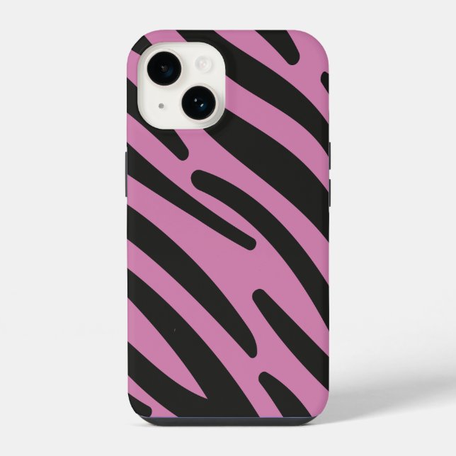 Coque iPhone Étui rayé zèbre rose Case-Mate  (Verso)