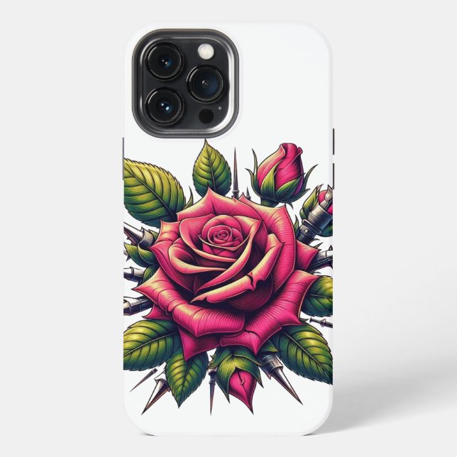 Coque iPhone Étui Red Rose pour iPhone 13 Pro Max (Verso)