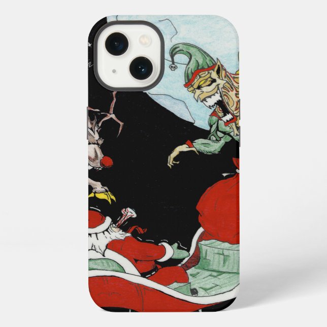 Coque iPhone Étui robuste pour iPhone cauchemar de Noël (Verso)