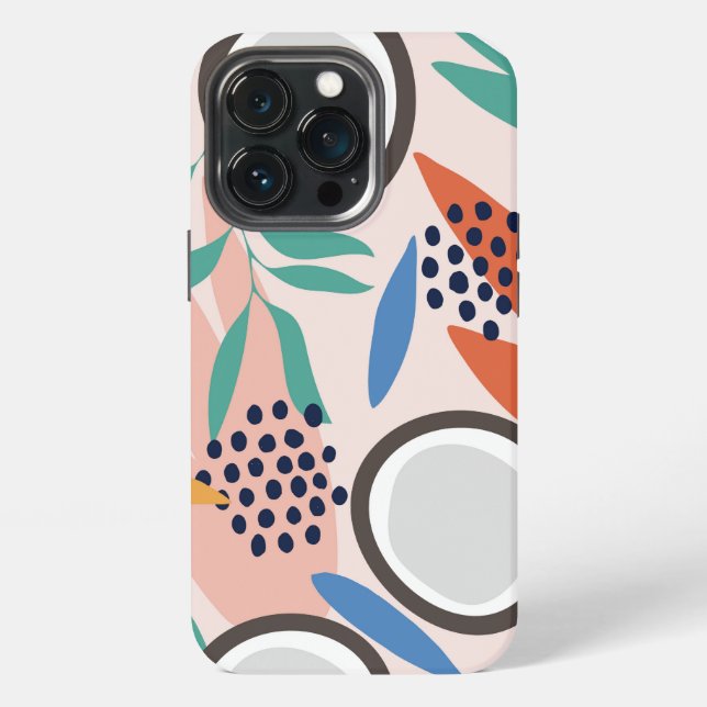Coque iPhone Étui robuste rose vert bleu blush coco tendance (Dos)