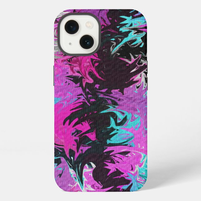 Coque iPhone Étui rose et bleu Samsung Galaxy Note 4 Fire (Verso)