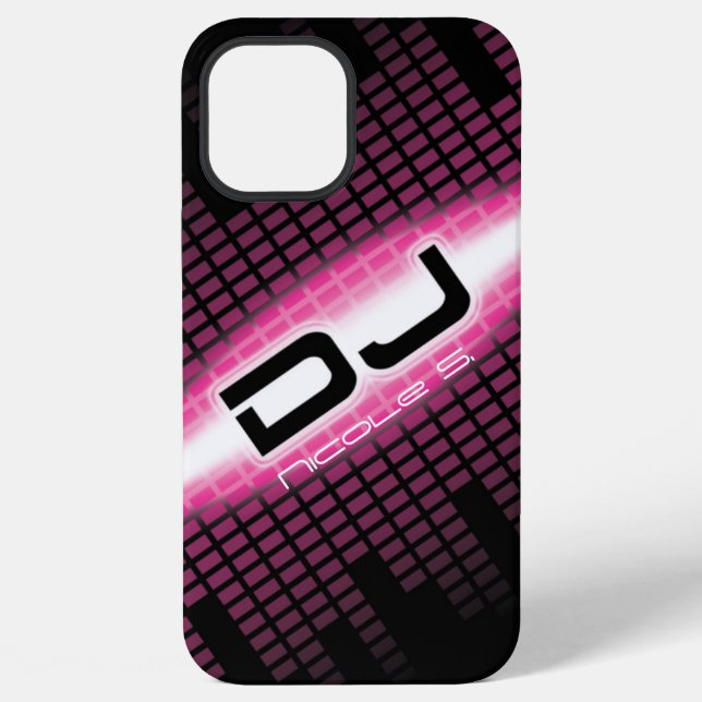 Coque iPhone Étui Rose Moderne DJ (Diagonal) (Verso)