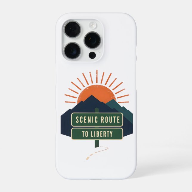 Coque iPhone Étui Scenic Route To Liberty pour iPhone 16 Pro (Verso)