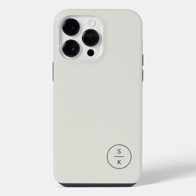 Coque iPhone Étui simple moderne avec monogramme (Verso)