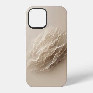 Coque iPhone 12 Étui Téléphone Abstrait Vague de Soie Minimaliste
