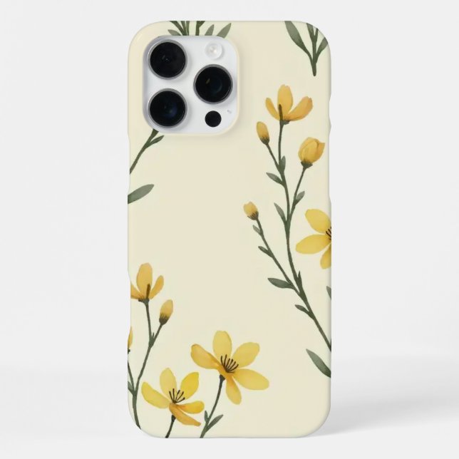 Coque iPhone "Étui Téléphone Fleurs Jaunes (Verso)