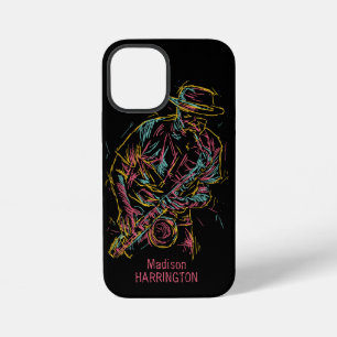 Coque iPhone 12 Mini Étui téléphone nom personnalisé Colorful Jazz Play