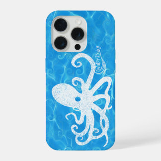 Coque iPhone 15 Pro Étui Vague Bébé Pieuvre d'Eau
