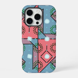 Coque iPhone 16 Pro Étui vibrant géométrique Blue Coral pour iPhone /