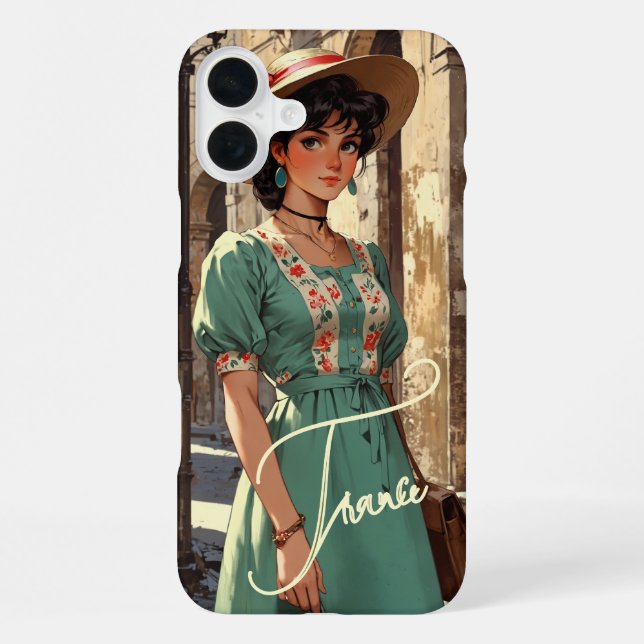 Coque iPhone Étui vintage monogrammé Case-Mate iPhone (Verso)