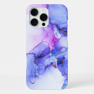 Coque iPhone 16 Pro Max Étuis de téléphone en marbre à encre alcoolisée bl