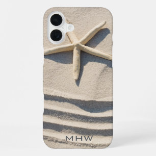 Coque iPhone 16 Plus Étuis de téléphone étoile de mer à monogramme pers
